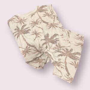 Jessica Simpson Girls White Palm Tree Shorts and Short Sleeve Size 5/6